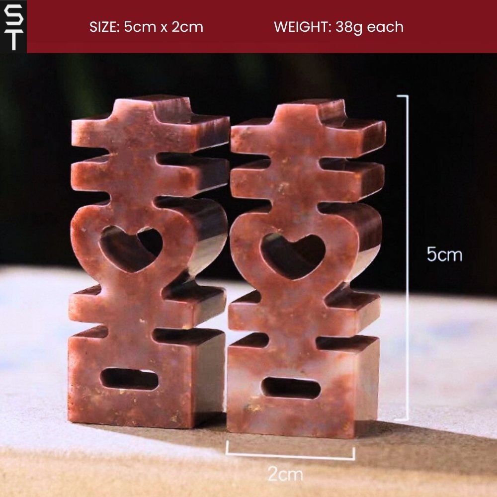 Custom-made Couple Seals Set for Happiness & Love with Red Ink
