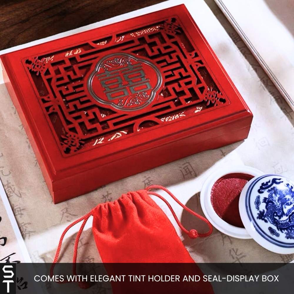 Custom-made Couple Seals Set for Happiness & Love with Red Ink